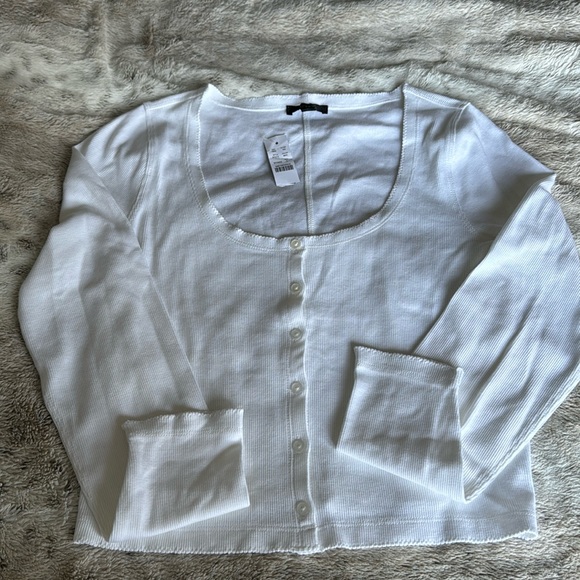 J.Crew scoopneck button-down long sleeve - Picture 1 of 4